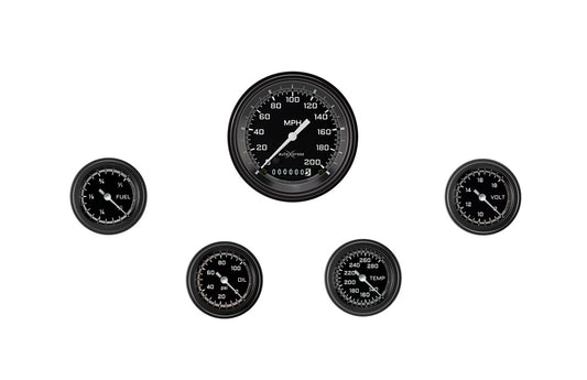Classic Instruments Autocross Grey 5 Gauge Set 2-1/8 Full Sweep MPN CLAAX100GBLF