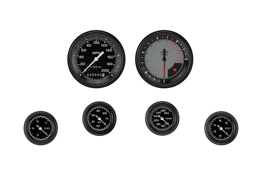 Classic Instruments Autocross Grey 6 Gauge Set 2-1/8 Full Sweep MPN CLAAX101GBLF