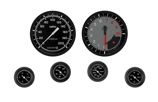 Classic Instruments Autocross Grey 6 Gauge Set 2-1/8 Full Sweep MPN CLAAX151GBLF
