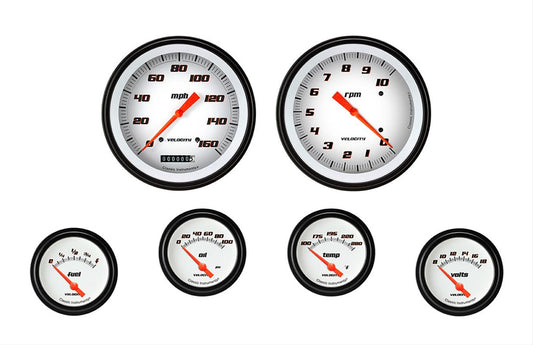 Classic Instruments Velocity White 6 Gauge Set 2-5/8 Short Sweep MPN CLAVS251WBLF