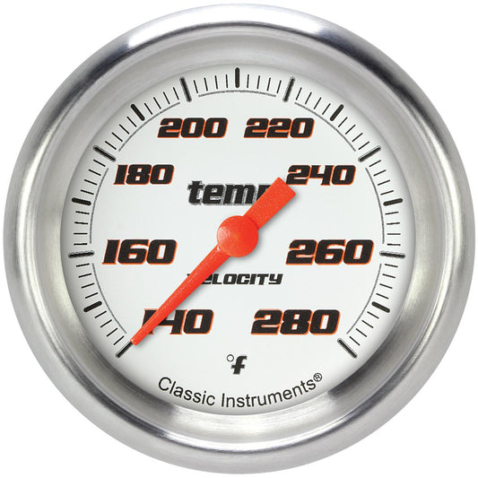 Classic Instruments   Velocity White Temperatu re Gauge 2-5/8 Full Swee  CLAVS326WAPF-06