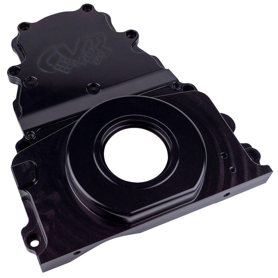 Cvr Performance   GM LS Billet Timing Cover 2-Piece Black  CVRTC2327BK