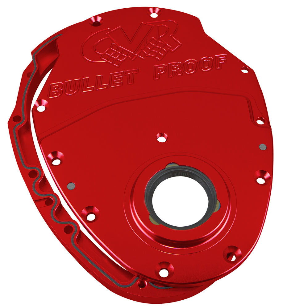 Cvr Performance   SBC Billet Timing Cover 2-Piece Red  CVRTC2350R