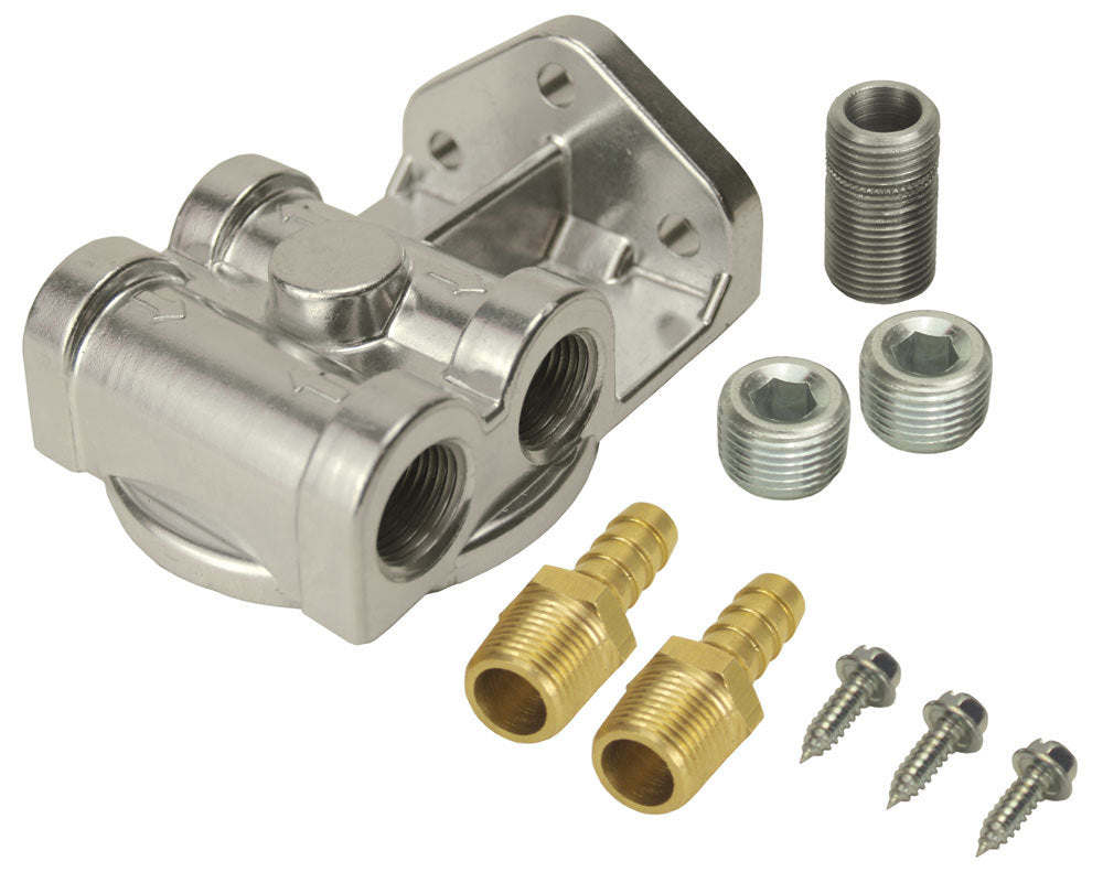 Derale Side-Ports Filter Mount Kit 3/8in NPT MPN DER13049 For Universal use
