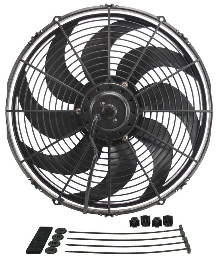 Derale 16in Dyno-Cool Curved Bl ade Electric Fan MPN DER18916 1980