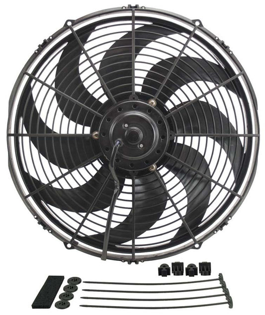 Derale 16in Dyno-Cool Curved Bl ade Electric Fan MPN DER18916 1980