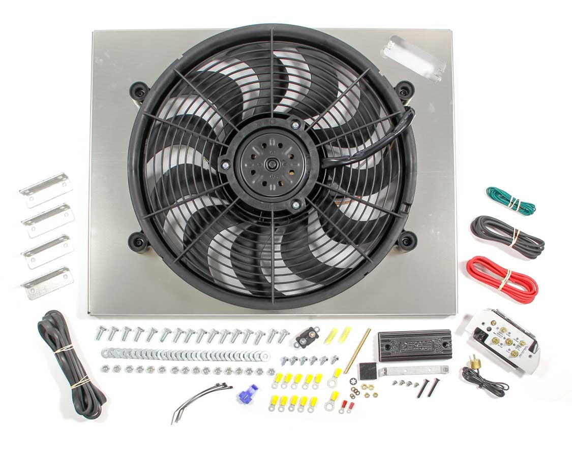 Derale PWM Single RAD Fan/ Aluminum Shroud Assembly MPN DER66822