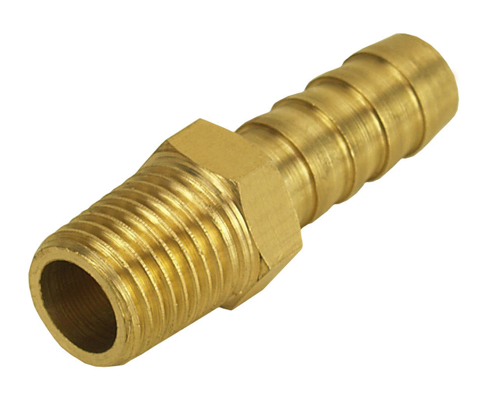 Derale   Straight Hose Barb Fitti ng 1/4 NPT M x 3/8 Barb  DER98100