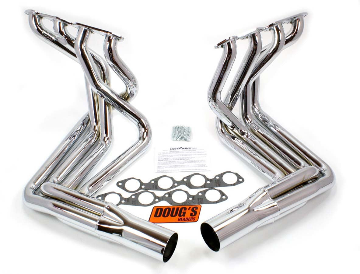 Dougs Headers   BBC Side Mount Headers - Chrome - 63-82 Vette  DGHD381-C