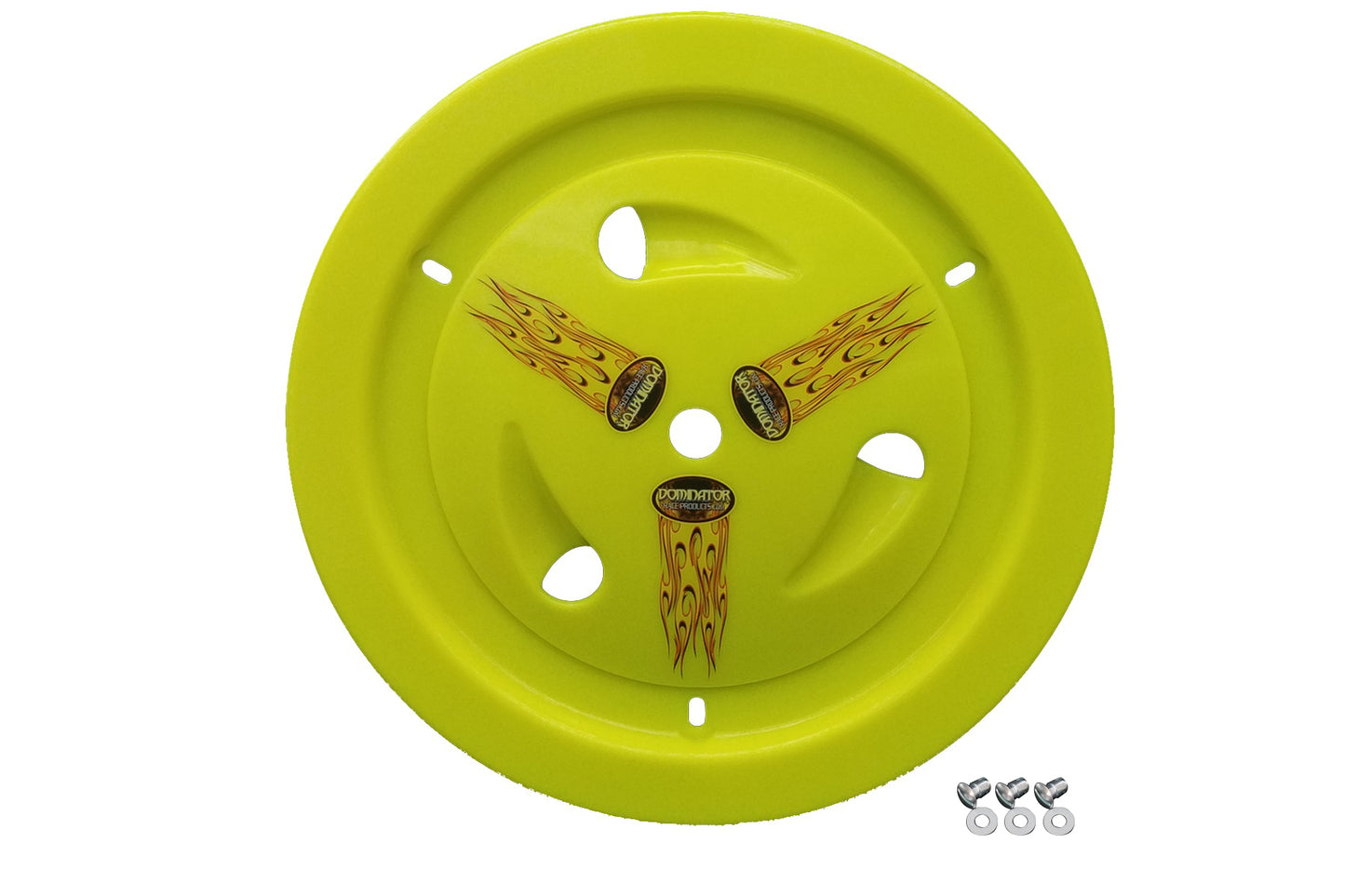 Dominator Race Products   Wheel Cover Dzus-On Fluo Yellow Real Style  DOM1007-D-FYE