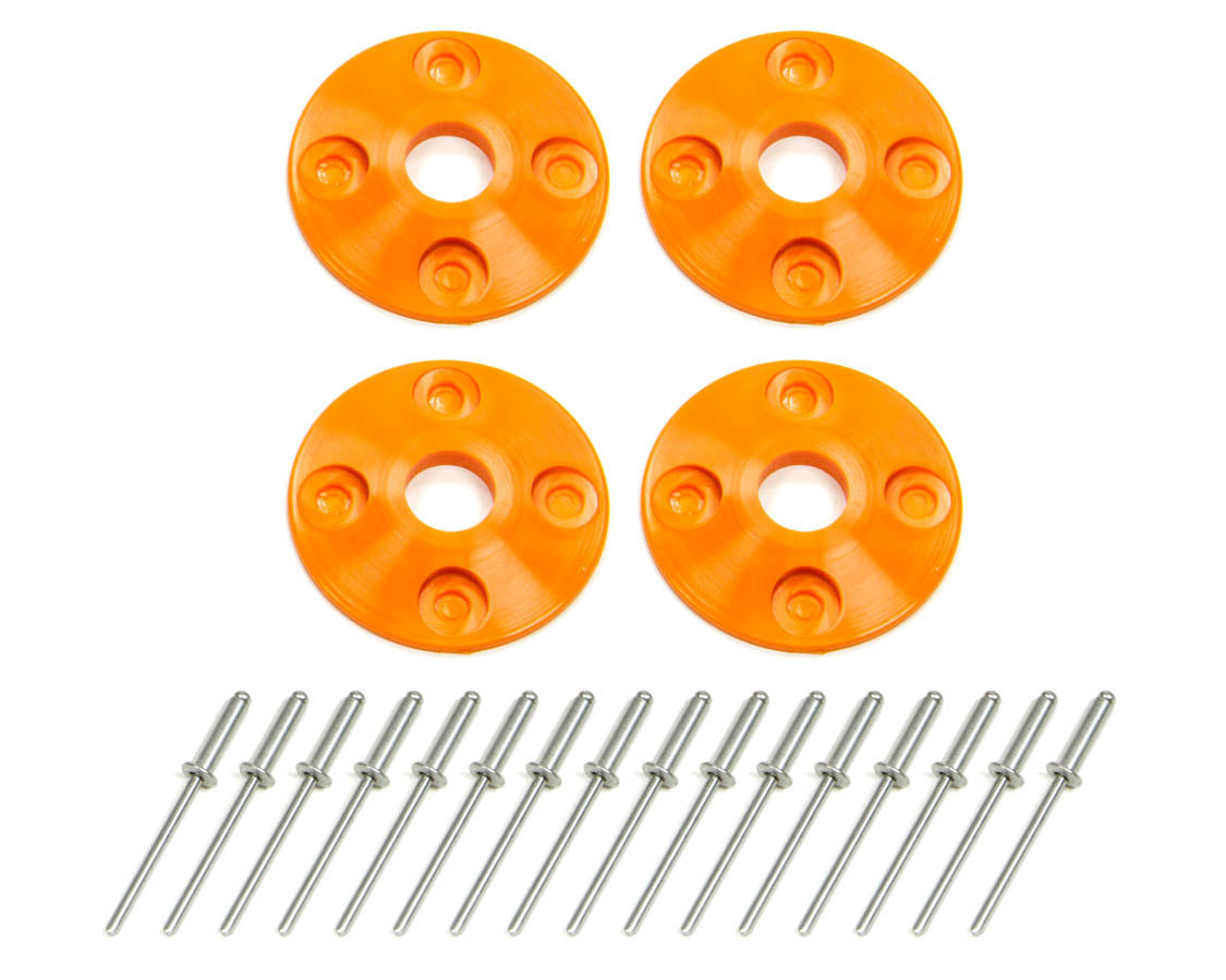Dominator Race Products   Scuff Plate Plastic 4pk Orange  DOM1202-OR