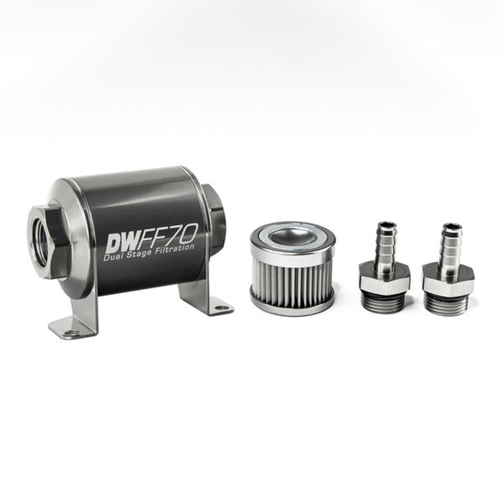 Deatschwerks In-line Fuel Filter Kit 3/8 Hose Barb 10-Micron MPN DWK8-03-070-010K-38