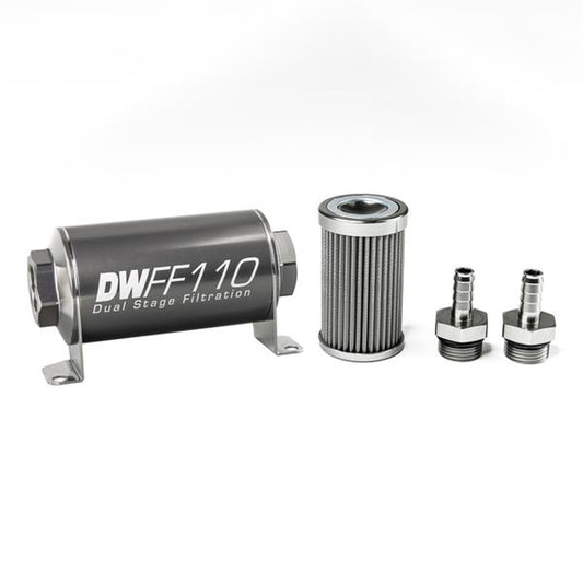Deatschwerks In-line Fuel Filter Kit 3/8 Hose Barb 100-Micro MPN DWK8-03-110-100K-38