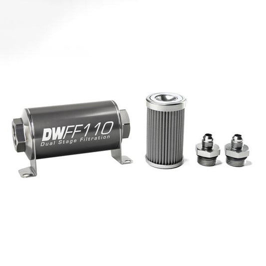 Deatschwerks In-line Fuel Filter Kit 6an 100-Micron MPN DWK8-03-110-100K-6