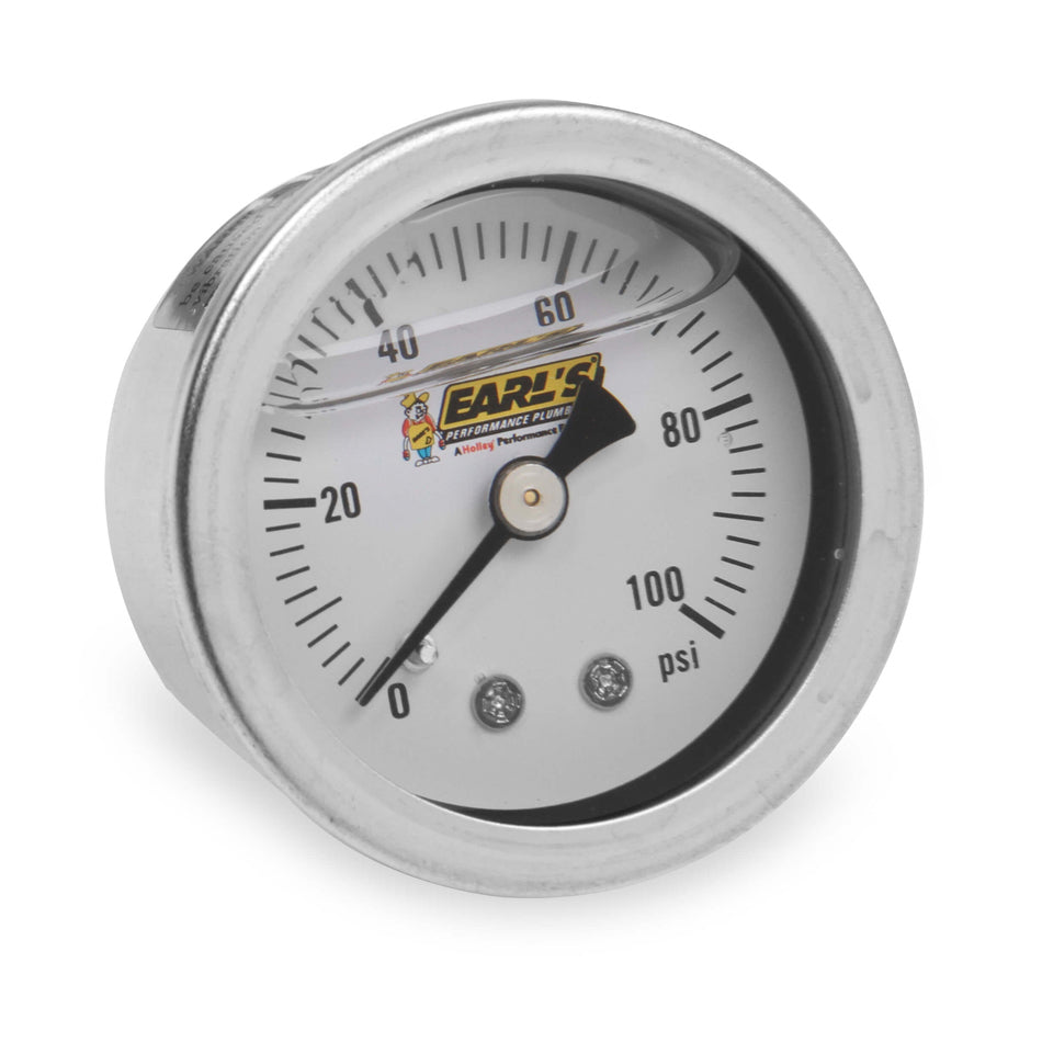 Earls Pressure Gauge 100psi Liquid Filled MPN EAR100187ERL
