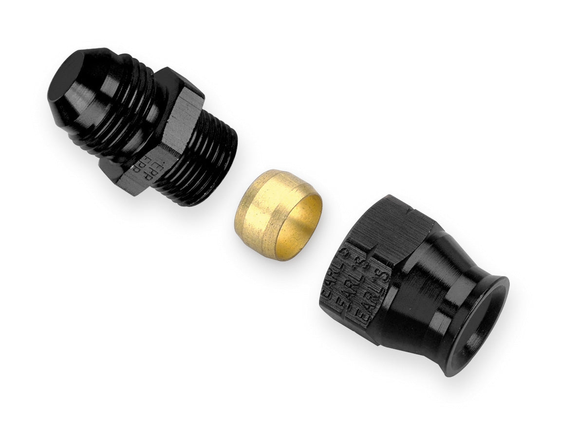 Earls   #6 Male to 3/8in Alum Tubing Adapter Black  EARAT165006ERL