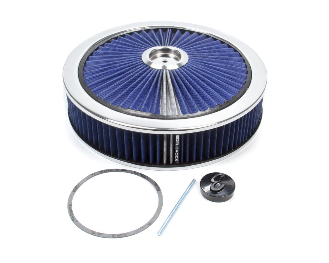 Edelbrock Air Cleaner Kit - 14in Dia. Breathable - Blue MPN EDE43661