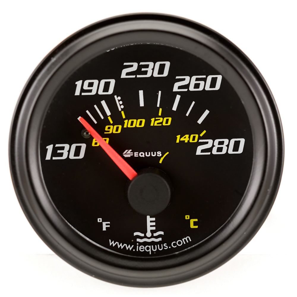 Equus 2.0 Dia Water Temp Gauge Black 130-280 MPN EQUE6232