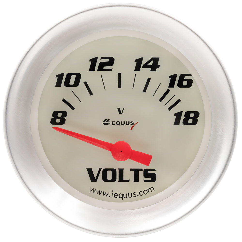 Equus 2-5/8 Dia Voltmeter Gauge Silver 8-18 Volts MPN EQUE8468