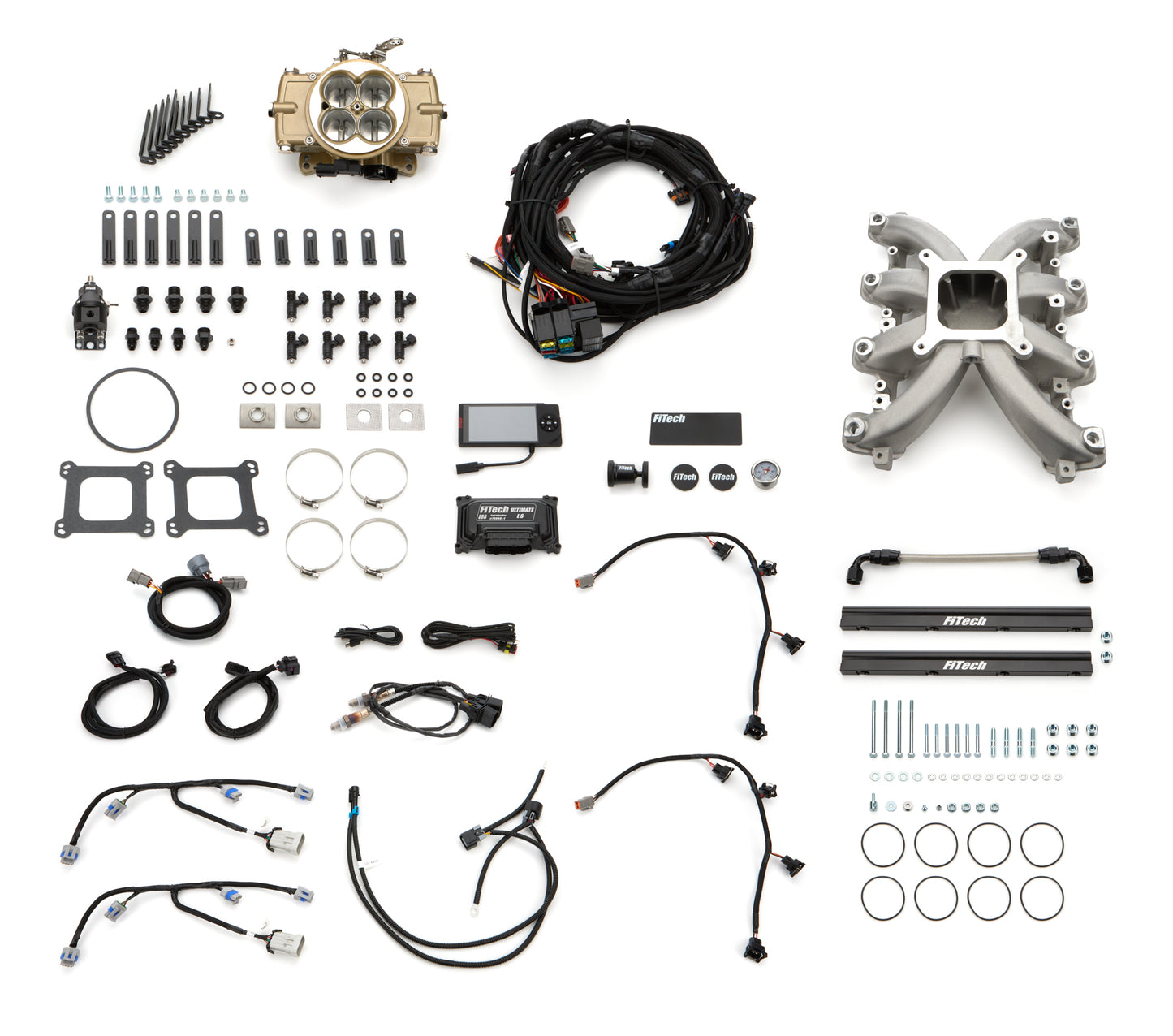Fitech Fuel Injection Retro LS Port 750 HP EFI System w/LS3 Intake MPN FIT37003 For GM LS-Series