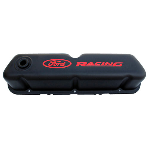 Ford Black Steel Valve Cover Set w/Ford Racing Logo MPN FRD302-072 For Ford