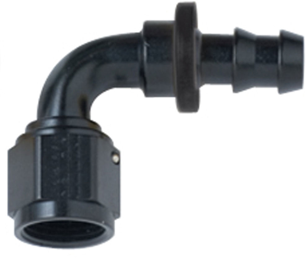 Fragola Hose Fitting #12 90 Deg Push Lock Black MPN FRG209012-BL