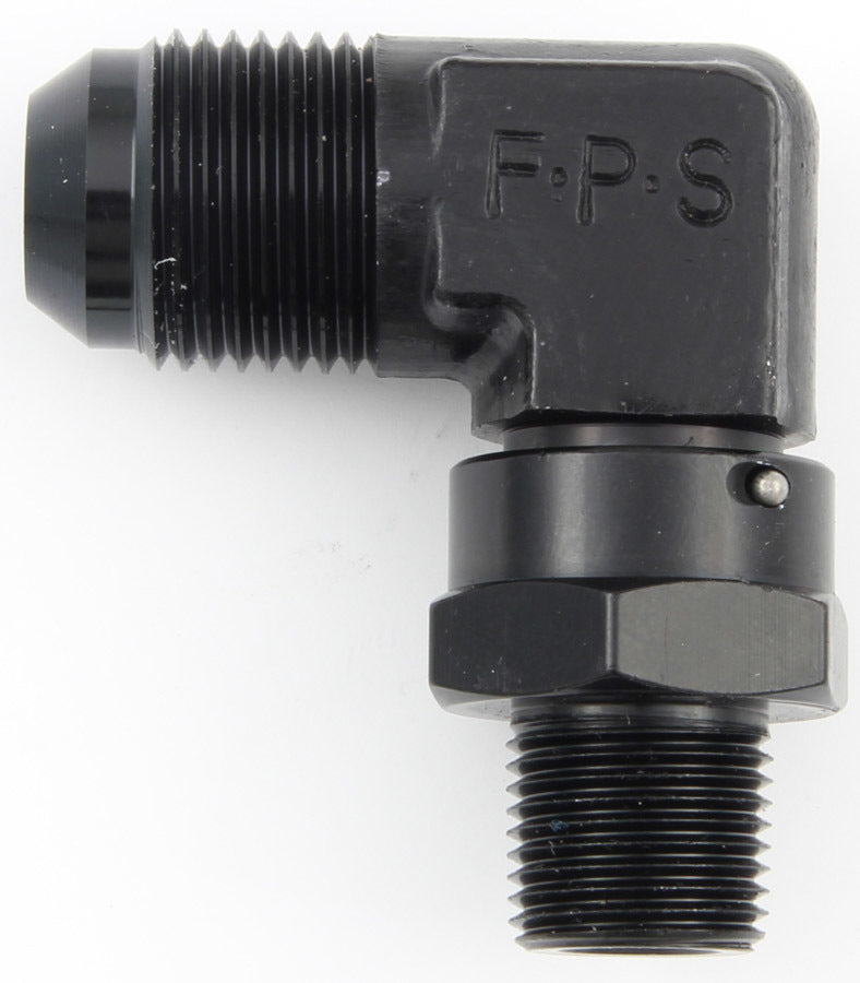 Fragola #4 x 1/8 MPT 90 Deg Swivel Adapter Black MPN FRG499104-BL