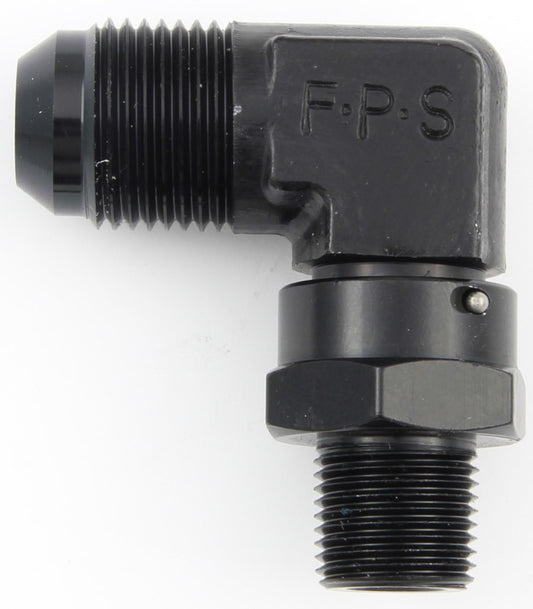 Fragola #8 x 1/4 MPT 90 Deg Swivel Adapter Black MPN FRG499107-BL