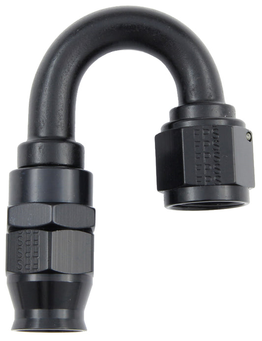Fragola Hose Fitting #6 180 Deg PTFE Black MPN FRG681806-BL