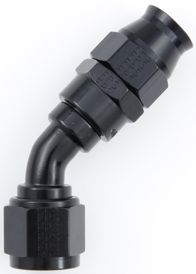 Fragola   Hose Fitting #6 45 Deg PTFE Black  FRG684506-BL