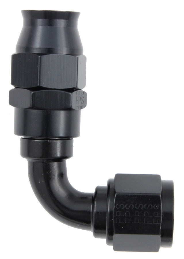Fragola Hose Fitting #6 90 Deg PTFE Black MPN FRG689006-BL