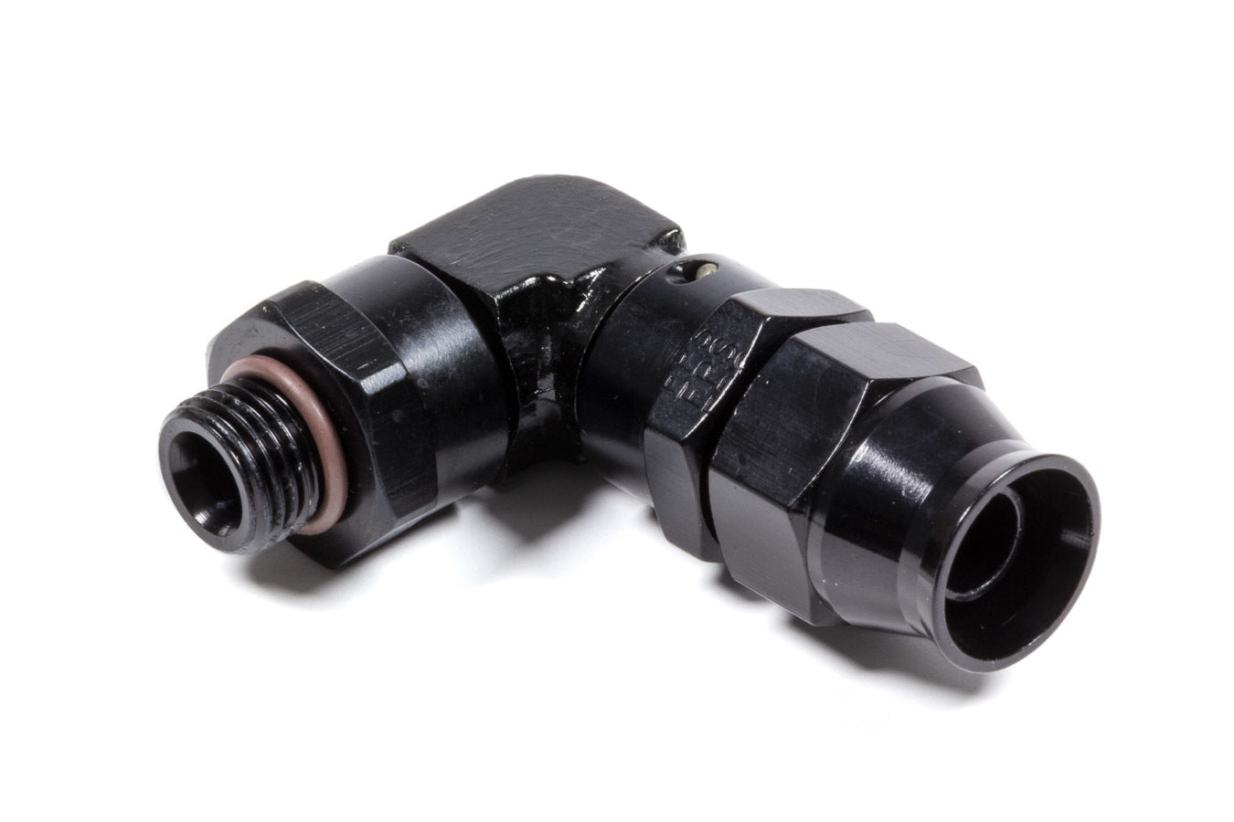 Fragola Hose Fitting #8 90 Deg to #6 ORB PTFE Black MPN FRG689707-BL