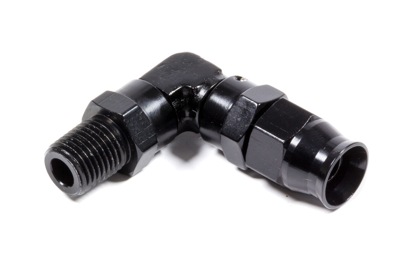 Fragola Hose Fitting #6 90 Deg to 1/4npt PTFE Black MPN FRG689906-BL