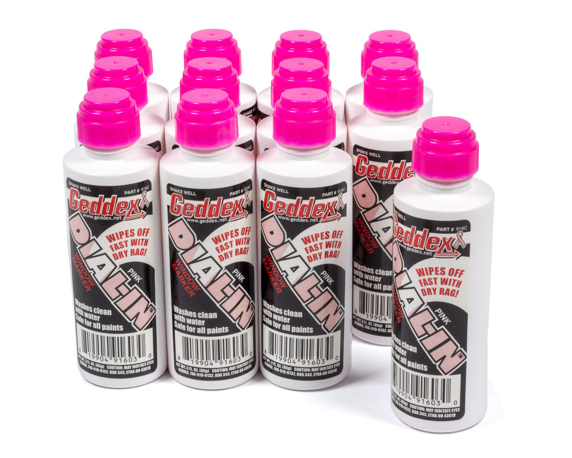 Geddex   Dial-In Window Marker Pink Case 12x3oz Bottle  GDX916C12