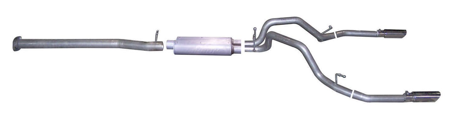 Gibson Exhaust Cat-Back Dual Split Exha ust System Aluminized MPN GIB5627 For GM Fullsize Truck 2007-09