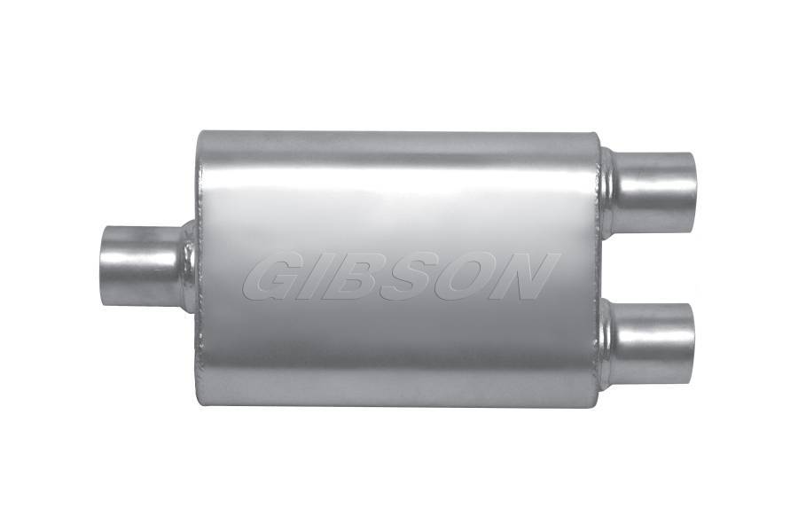 Gibson Exhaust   MWA 3.0in Center/3.0in D ual Oval Muffler  Stainl  GIBBM0110