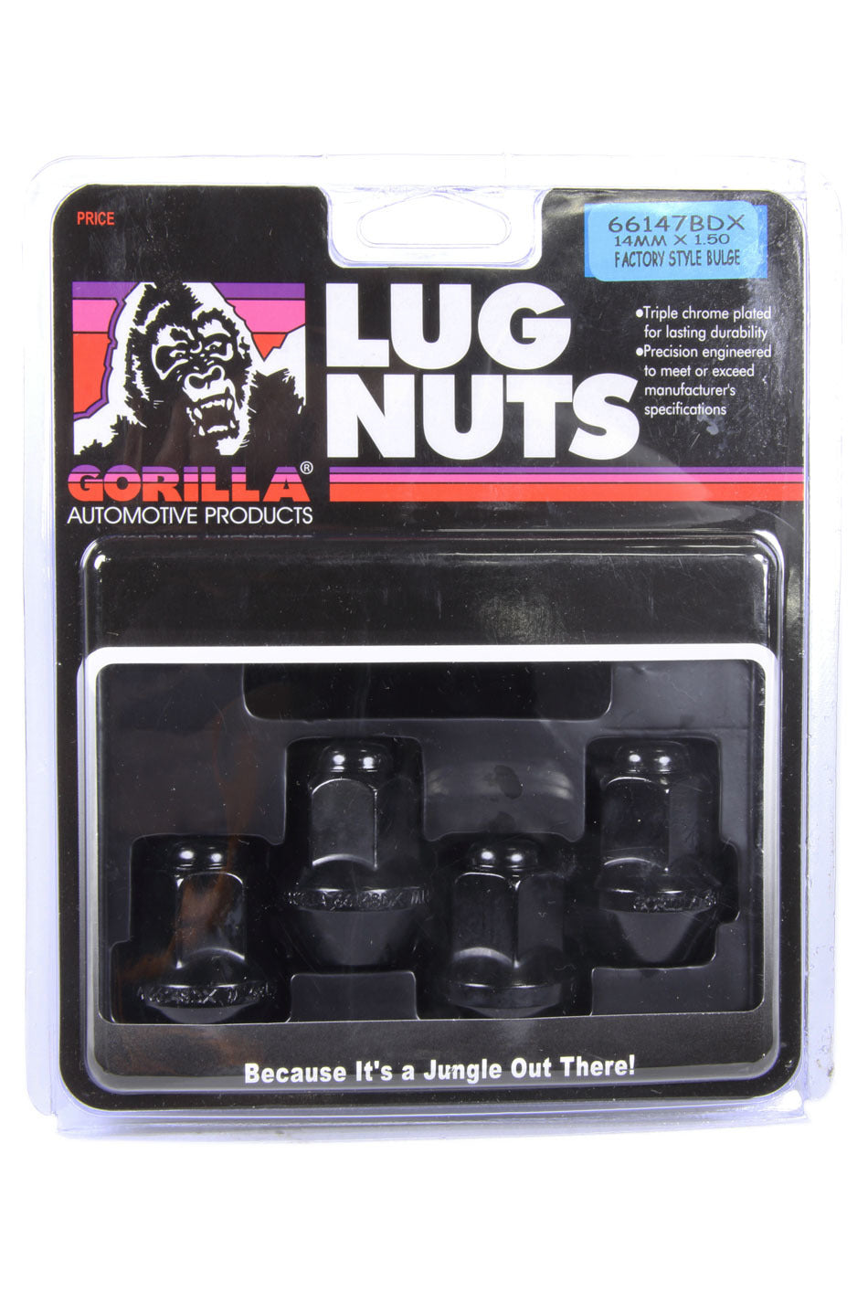 Gorilla   4 Lugnuts 14mm x 1.50 Black Chrome  GOR66147BDX