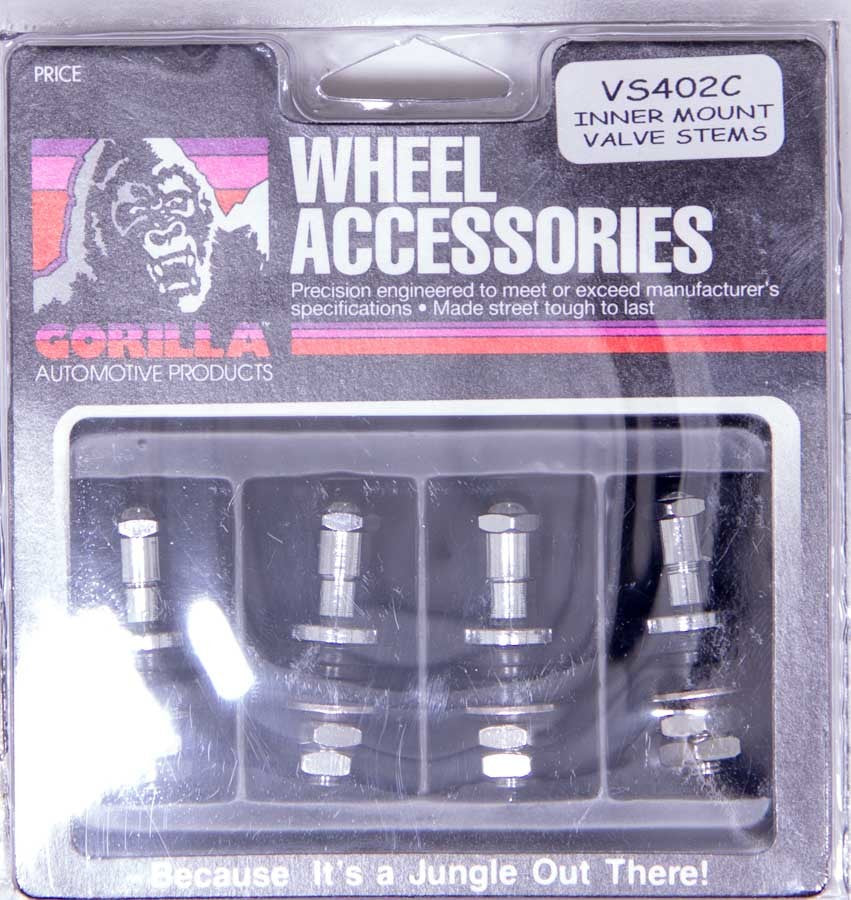 Gorilla   4 Valve Stems Inner Mount Bolt On Chrome  GORVS402-C