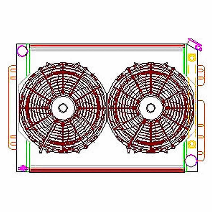 Griffin Radiator Combo Unit GM A & F Body MPN GRICU70009 For GM A-Body, F-Body 1964-69