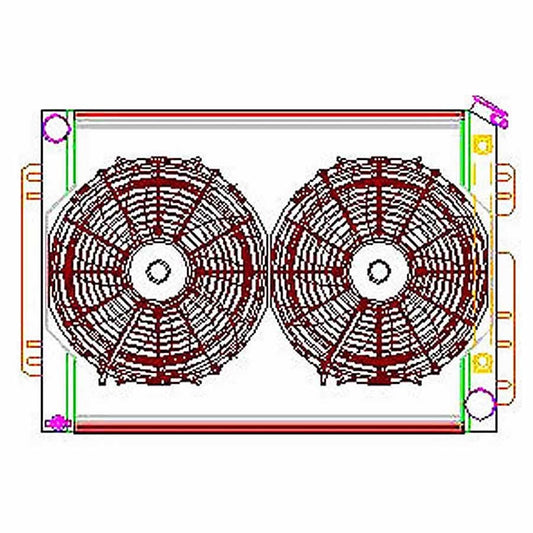Griffin Radiator Combo Unit GM A & F Body MPN GRICU70009 For GM A-Body, F-Body 1964-69