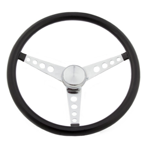 Grant   Classic 15in Black Vinyl Wheel - Chrome 3-Spoke  GRT277