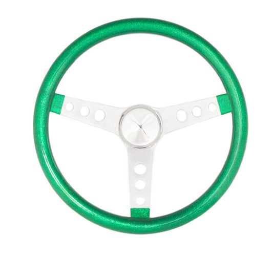 Grant   Steering Wheel Mtl Flake Green/Spoke Chrm 13.5  GRT8442