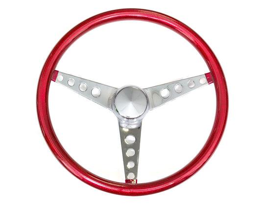 Grant   Steering Wheel Mtl Flake Red/Spoke Chrm 15  GRT8465