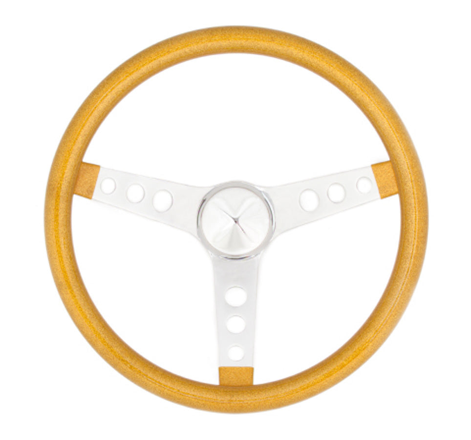 Grant   Steering Wheel Mtl Flake Gold/Spoke Chrm 15  GRT8467