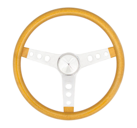 Grant   Steering Wheel Mtl Flake Gold/Spoke Chrm 15  GRT8467