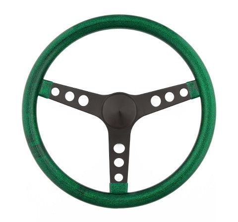 Grant   Steering Wheel Mtl Flake Green/Spoke Blk 15  GRT8472