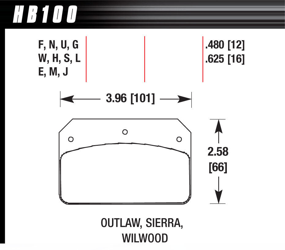 Hawk Brake Dynalite/2000 HP Plus MPN HAWHB100N480