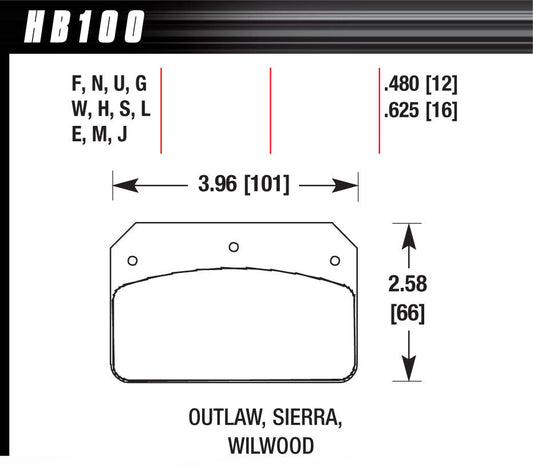 Hawk Brake Dynalite/2000 HP Plus MPN HAWHB100N480