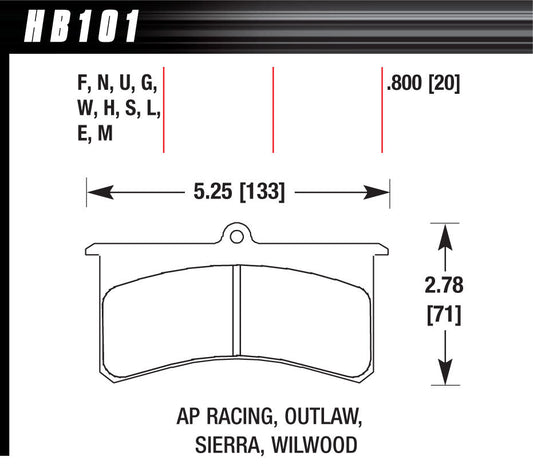 Hawk Brake Superlite/XL-HP Plus MPN HAWHB101N800