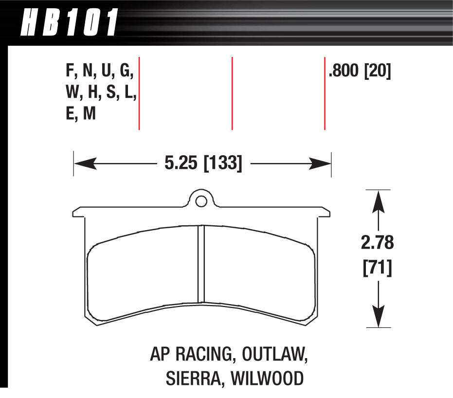 Hawk Brake Superlite DTC-30 MPN HAWHB101W800